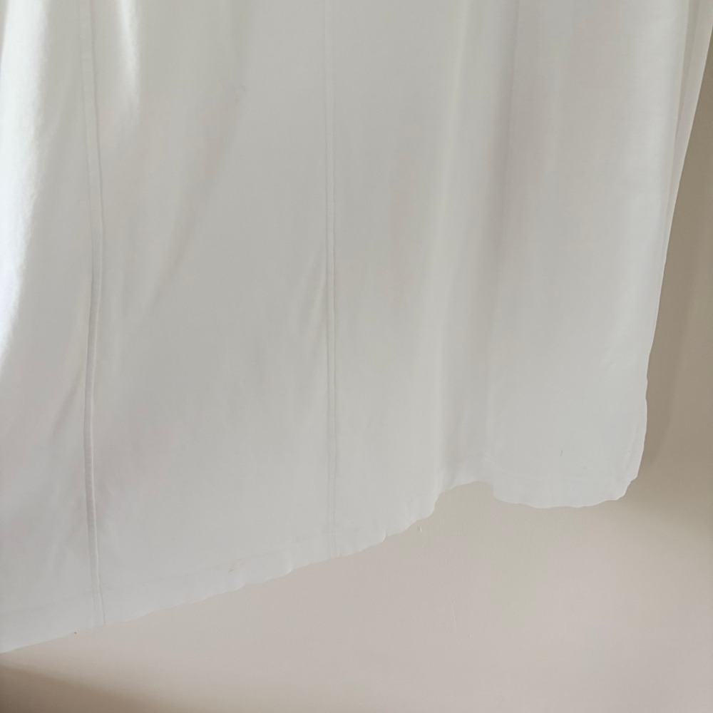 Everlane Cotton Midi Dress L White Tank Scoop Neck Seam Detail Sleeveless - Picture 6 of 10